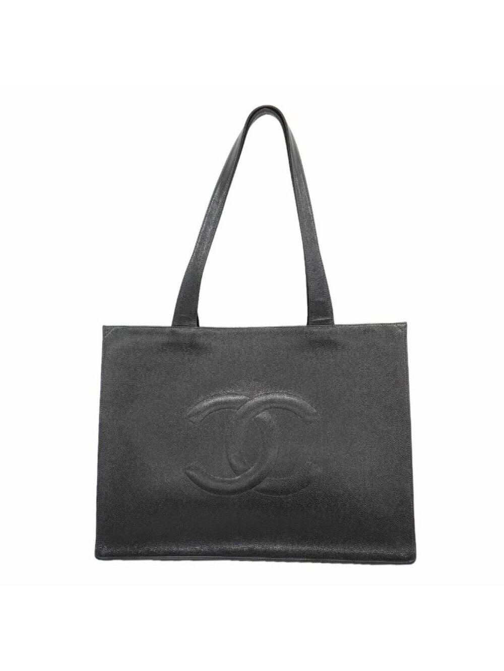 Chanel Tote Bag Caviar Leather Black Gold